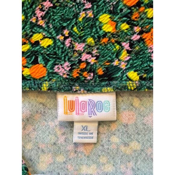 LuLaRoe Cassie Skirt Floral Pencil Midi Green Yellow Orange XL - Picture 6 of 6